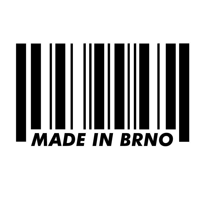 Originální samolepka Made in Brno dle vašeho vlastního výběru.