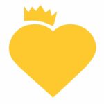 Zluta Originální samolepka Srdce s korunou dle vašeho vlastního výběru v Brne