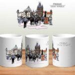 Bílý keramický hrnek Praha - Karlův most s potiskem v Brně