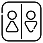 Samolepka siluety na dveře WC Lineal v Brně, samolepka na WC