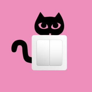 Samolepka na zeď - Kočka na vypínač