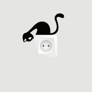 Samolepka na zeď - Kočička na vypínač