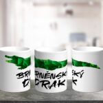 Bílý keramický hrnek Brněnský drak