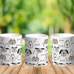 Bílý keramický hrnek Pejsky