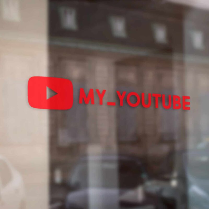 Samolepka YouTube ❤️ - odkaz na profil