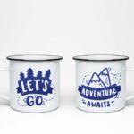 Plechový hrnek Let's Go Adventure Awaits, plecháček Let's Go Adventure Awaits
