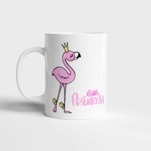 Bílý keramický hrnek Little Princess Flamingo