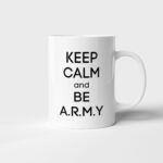 Hrnek BTS Keep Calm and Be ARMY s potiskem