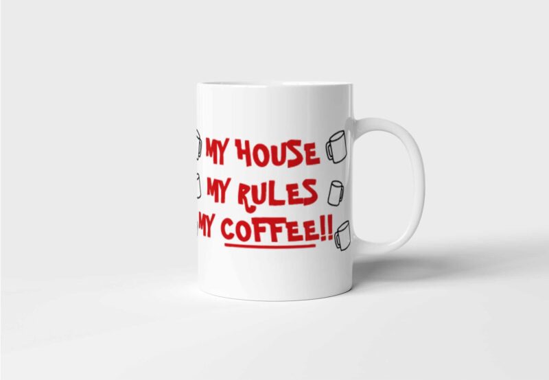 Originální keramický hrnek na kávu My House My Rules My Coffee (Na nože (Knives Out))