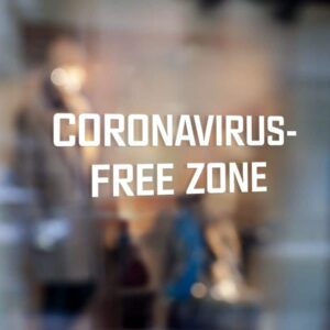 Samolepka CORONAVIRUS-FREE ZONE