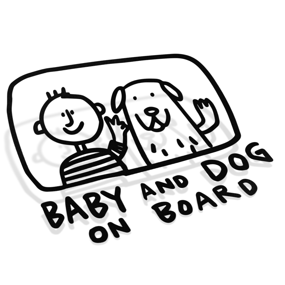 Samolepka Baby And Dog On Board
