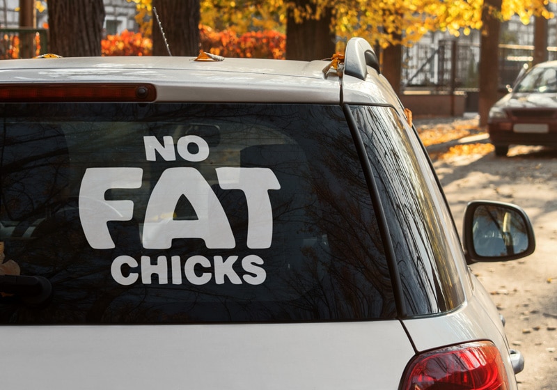 Samolepka No Fat Chicks na auto