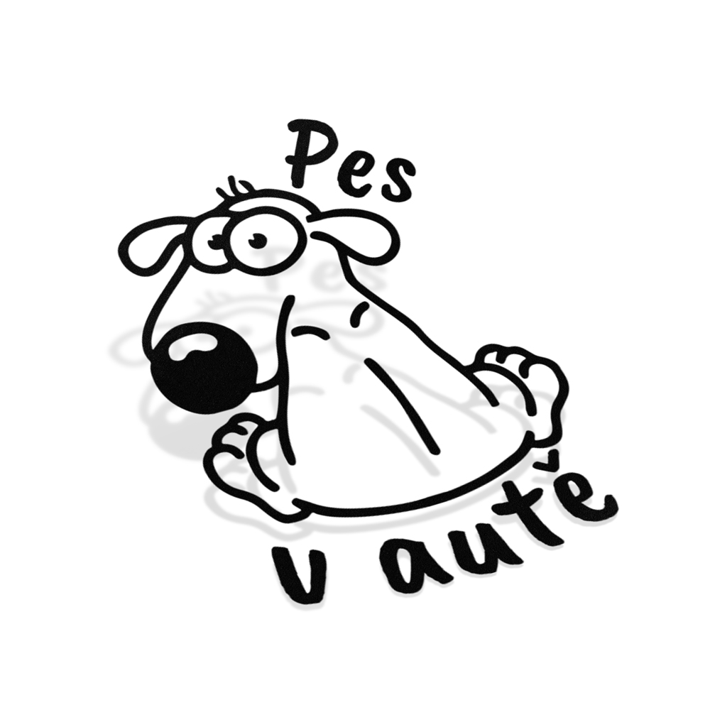 Samolepka Pes v autě