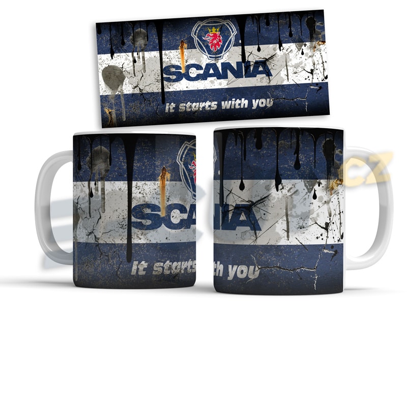 Hrnek se značkou vozů Scania