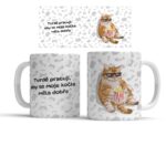 Hrnek Tvrdě pracuji, aby se moje kočka měla dobře