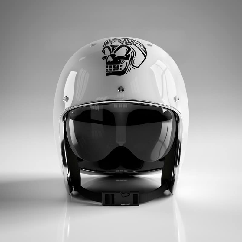Samolepka Lebka Moto helma
