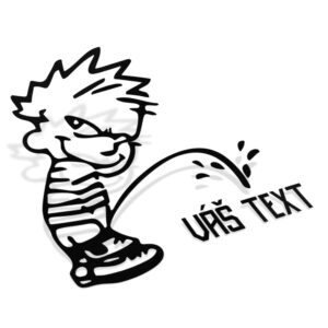 Samolepka Čůrající chlapec s textem