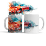 Hrnek BMW čevené auto závodní driftující