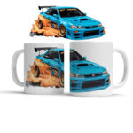 Hrnek JDM modré auto závodní driftující
