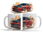 Hrnek JDM čevené auto závodní driftující