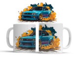 Hrnek JDM modré auto závodní driftující II