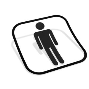 Samolepka WC Muži Piktogram - Vinylová PVC nálepka na auto, sklo, dveře nebo výlohu (na jakýkoliv hladký a čistý povrch) | Standardní barva při objednávce přes Heureka.cz: černá ⚫ | Potřebujete jinou barvu? Objednejte si ji pohodlně na našem webu: www.e-cut.cz | Samolepka je odolná vůči vodě, UV záření, automyčkám a povětrnostním podmínkám. Samolepka se vyrábí z kvalitní samolepicí fólie s životností 3-5 let. Berte, prosím, na vědomí, že samolepka nemá žádné pozadí, po nalepení zůstane na autě nebo hladkém povrchu pouze vyobrazený motiv."