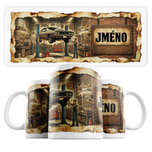 Hrnek pro automechanika se jménem