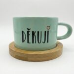 Hrnek Makronka Mint s bambusovým podtáckem